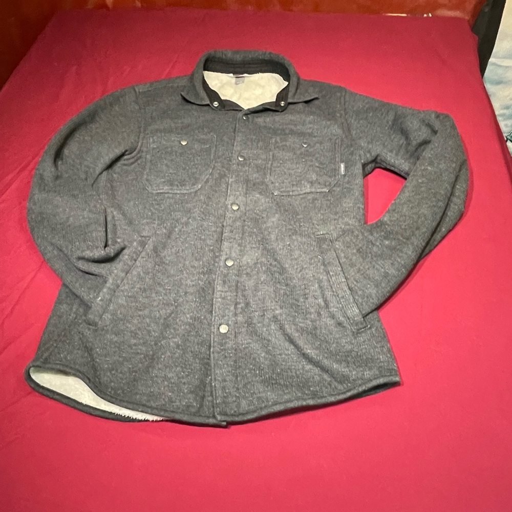 Eddy Bauer men’s faux shearling-lined Gray Jacket